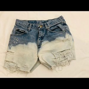 Wrangler destroyed high waisted shorts